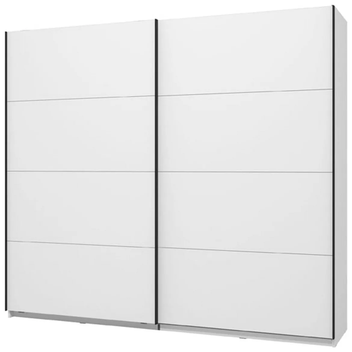Guardaroba Grande Bianco Opaco Nero Appendiabiti 2 Ripiani 267x217h cm, Apertura Scorrevole - Tures