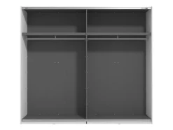 Guardaroba Grande Bianco Opaco Nero Appendiabiti 2 Ripiani 267x217h cm, Apertura Scorrevole - Tures