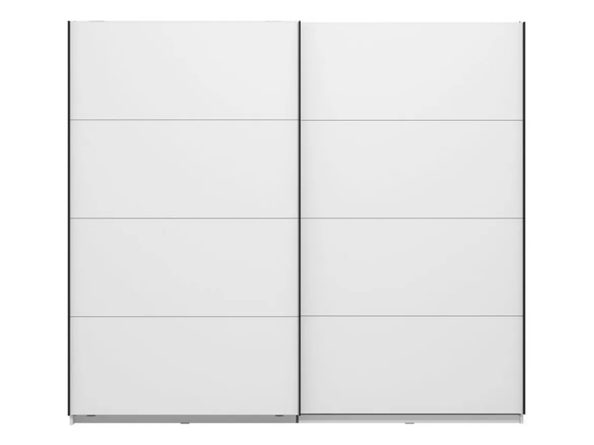 Guardaroba Grande Bianco Opaco Nero Appendiabiti 2 Ripiani 267x217h cm, Apertura Scorrevole - Tures