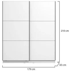Guardaroba Grande Bianco Opaco Nero Appendiabiti 5 Ripiani 205x215.5h cm, 8 Vani - Orero