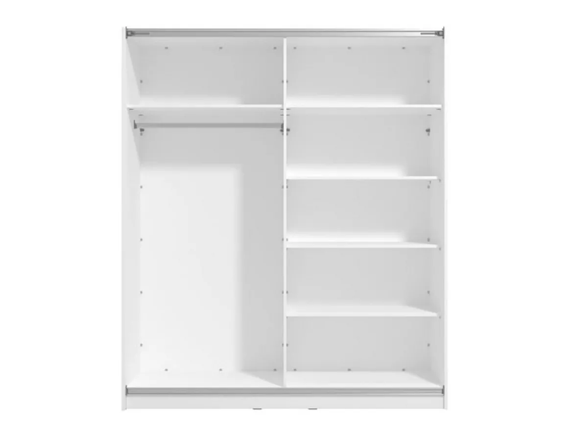 Guardaroba Grande Bianco Opaco Nero Appendiabiti 5 Ripiani 205x215.5h cm, 8 Vani - Orero
