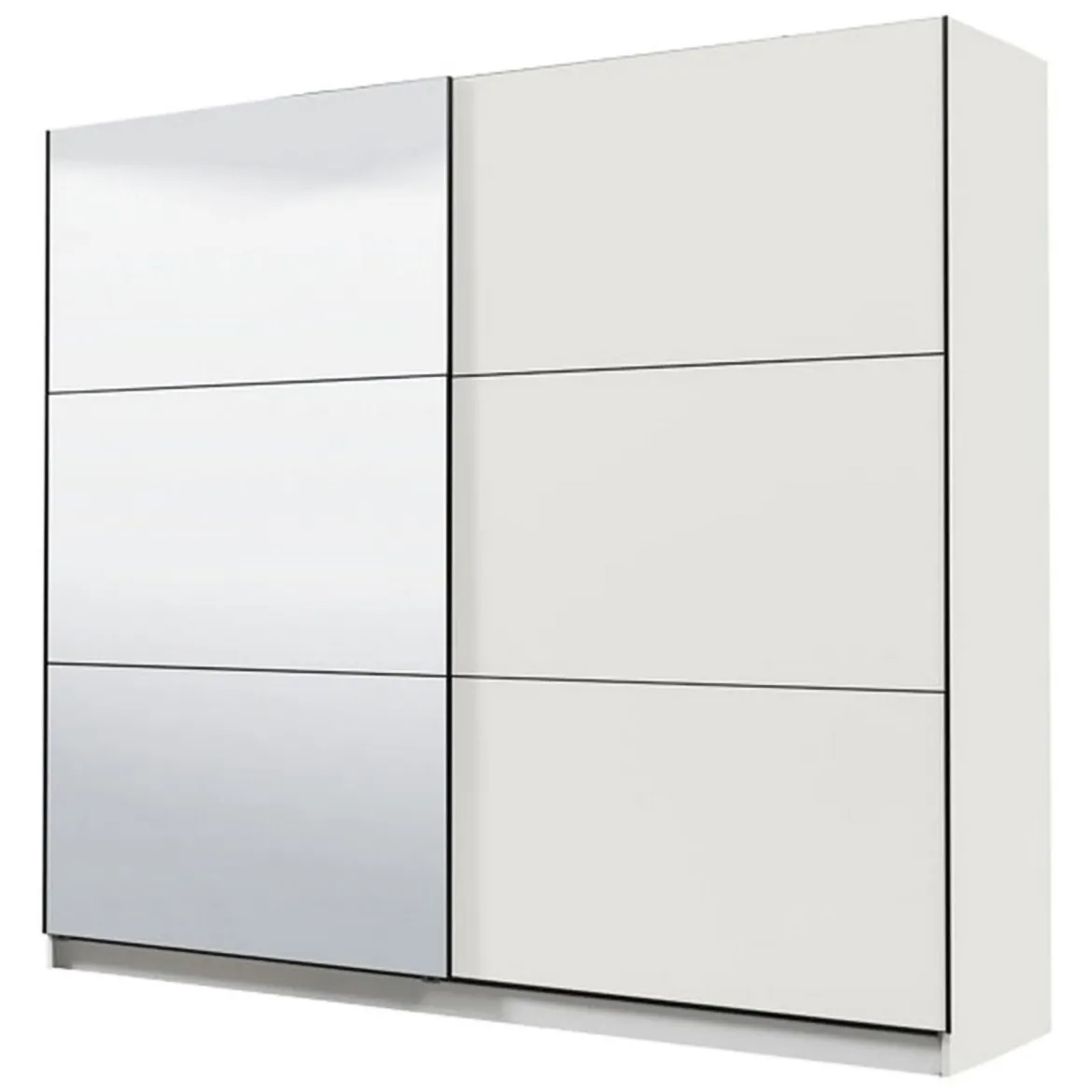 Guardaroba Grande Bianco Opaco Nero Appendiabiti 8 Ripiani 251x215.5h cm, 12 Vani - Pedavena