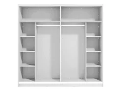 Guardaroba Grande Bianco Opaco Nero Appendiabiti 8 Ripiani 251x215.5h cm, 12 Vani - Pedavena