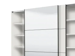 Guardaroba Grande Bianco Opaco Nero Appendiabiti 8 Ripiani 251x215.5h cm, 12 Vani - Pedavena