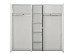 Guardaroba Grande Bianco Opaco Trasparente Appendiabiti 6 Ripiani 262.5x224h cm, Apertura Scorrevole - Carasco