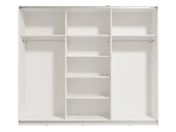 Guardaroba Grande Bianco Opaco Trasparente Appendiabiti 6 Ripiani 262.5x224h cm, Apertura Scorrevole - Rutino