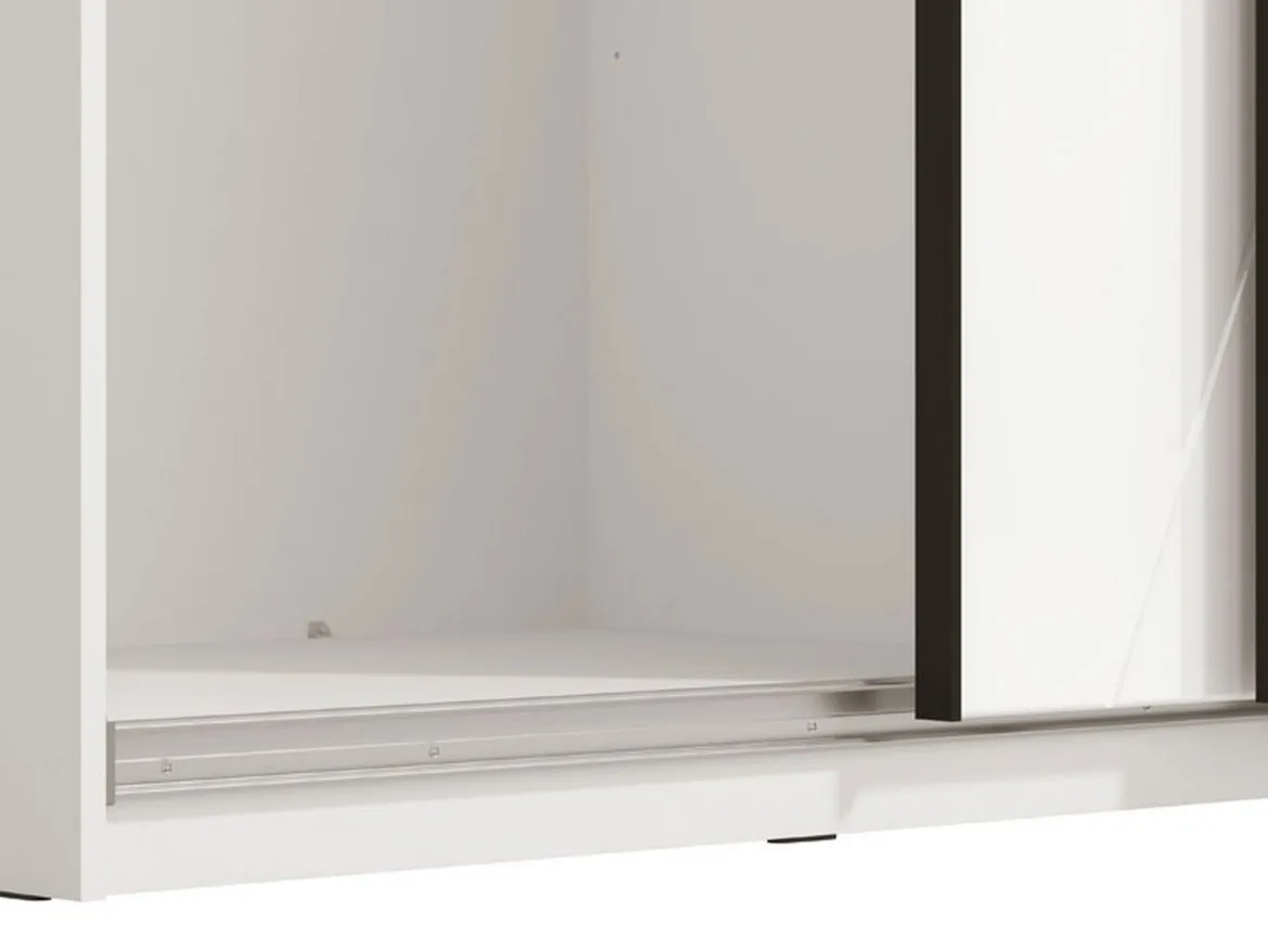 Guardaroba Grande Bianco Opaco Trasparente Appendiabiti 6 Ripiani 262.5x224h cm, Apertura Scorrevole - Rutino