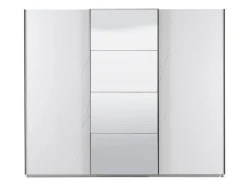 Guardaroba Grande Bianco Opaco Trasparente Appendiabiti 6 Ripiani 262.5x224h cm, Apertura Scorrevole - Rutino