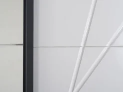 Guardaroba Grande Bianco Opaco Trasparente Appendiabiti 6 Ripiani 262.5x224h cm, Apertura Scorrevole - Rutino