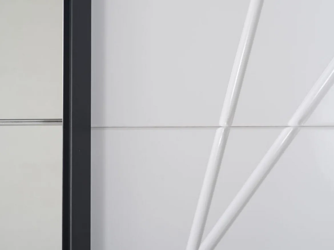 Guardaroba Grande Bianco Opaco Trasparente Appendiabiti 6 Ripiani 262.5x224h cm, Apertura Scorrevole - Rutino