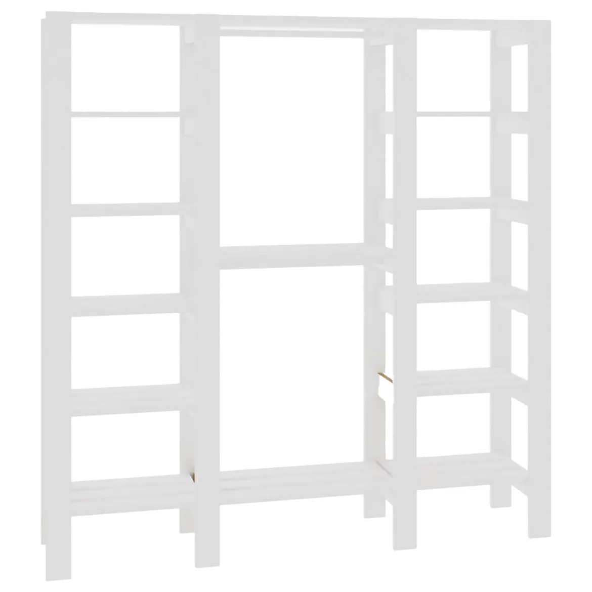 Guardaroba Grande Bianco 10 Ripiani Appendiabiti 161x180h cm, 12 Vani - Nerviano