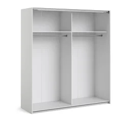 Guardaroba Grande Bianco 2 Ripiani Appendiabiti 182x200h cm, 4 Vani - Neive