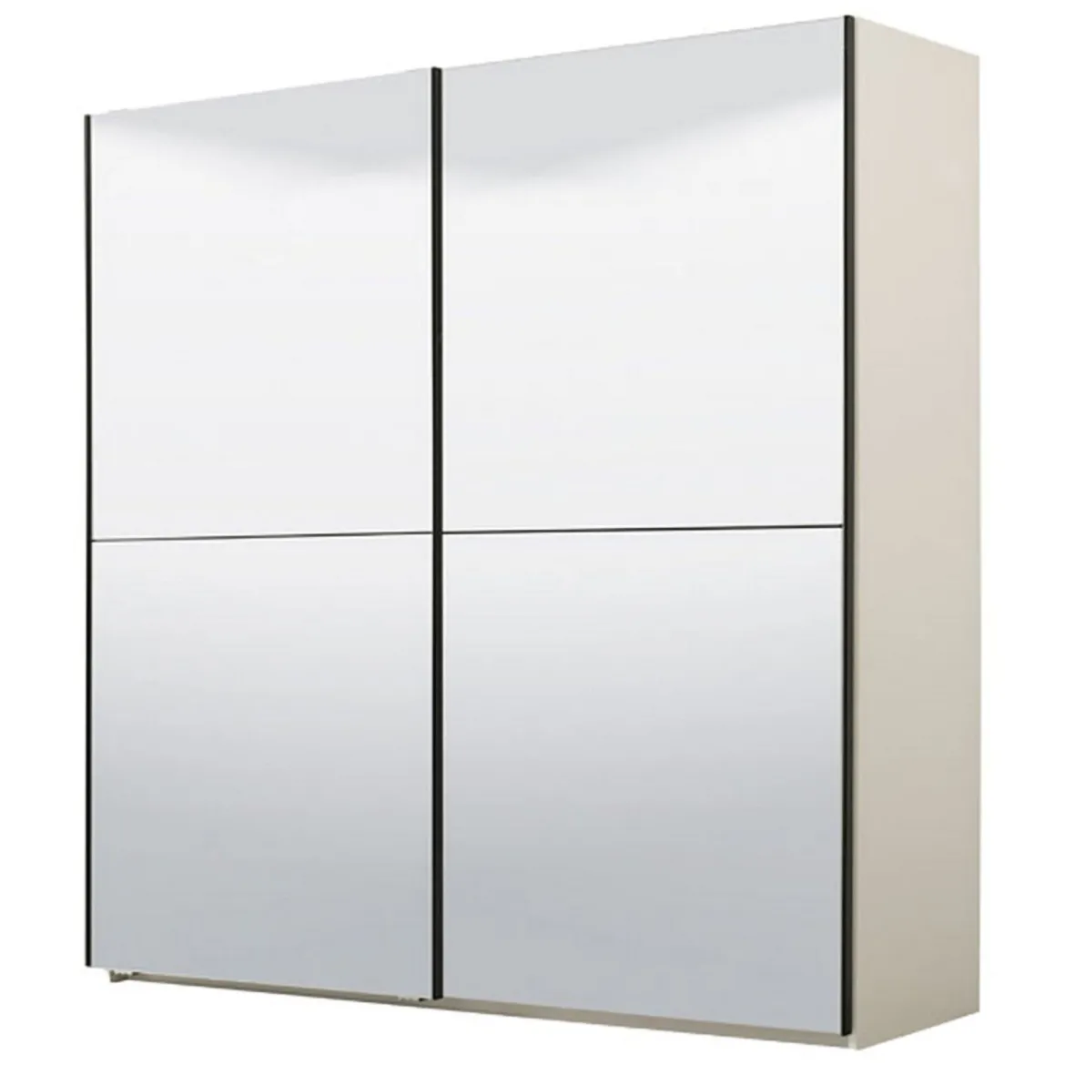 Guardaroba Grande Bianco Trasparente Appendiabiti 8 Ripiani 217x210h cm, 2 Ante - Ponso