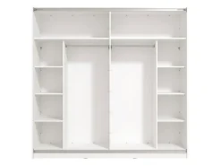 Guardaroba Grande Bianco Trasparente Appendiabiti 8 Ripiani 217x210h cm, 2 Ante - Ponso