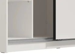 Guardaroba Grande Bianco Trasparente Appendiabiti 8 Ripiani 217x210h cm, 2 Ante - Ponso