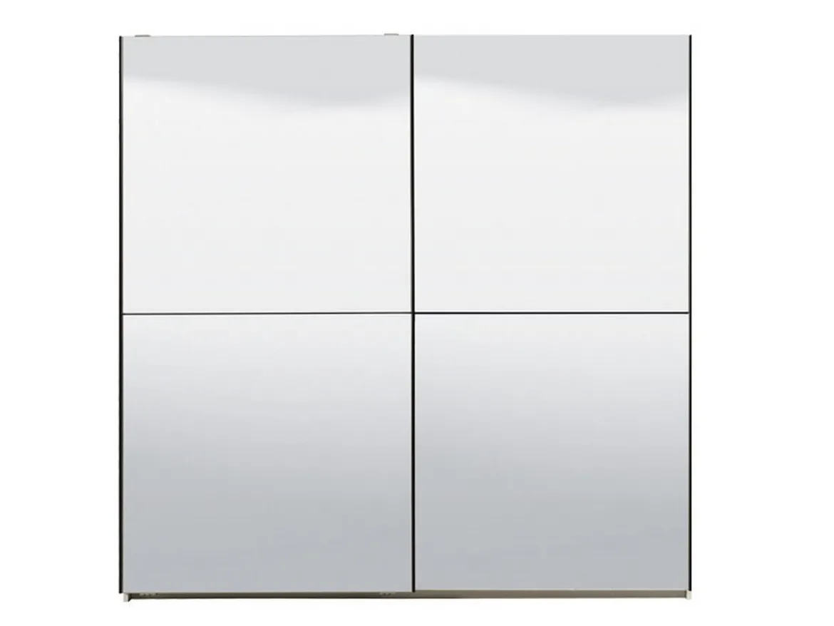 Guardaroba Grande Bianco Trasparente Appendiabiti 8 Ripiani 217x210h cm, 2 Ante - Ponso