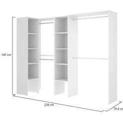 Guardaroba grande classico bianco 228x187h cm - Antilope