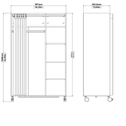 Guardaroba grande classico bianco e cemento 179x202h cm - Amico