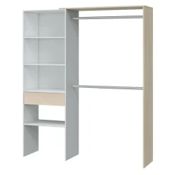 Guardaroba grande classico bianco e rovere 158x187h cm - Amico