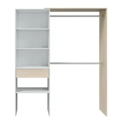 Guardaroba grande classico bianco e rovere 158x187h cm - Amico