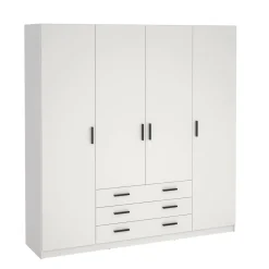 Guardaroba grande con appendiabiti bianco e grigio 160x205h cm - Arim