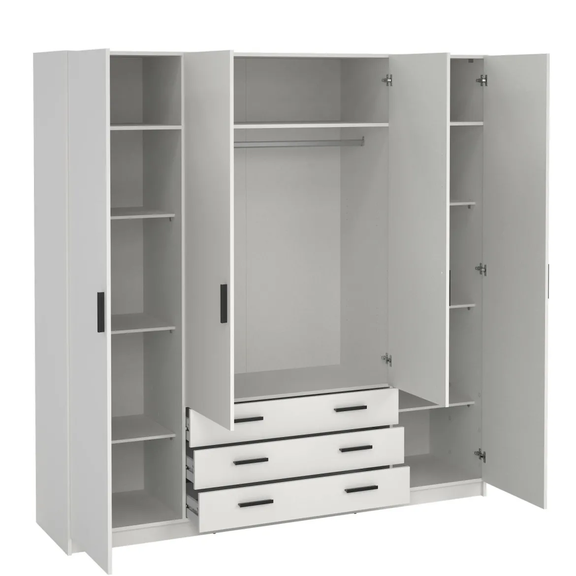 Guardaroba grande con appendiabiti bianco 195x200h cm - Epipola
