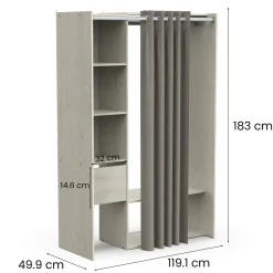 Guardaroba grande con appendiabiti rovere 234x205h cm - Dindo