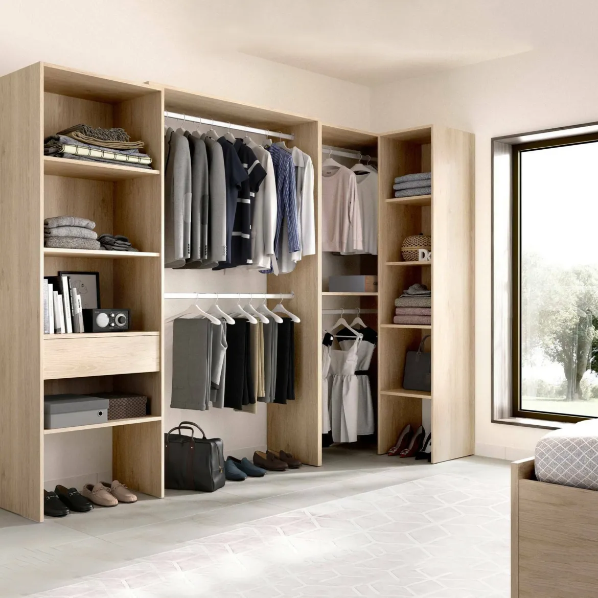 Guardaroba grande con appendiabiti rovere 79x185h cm - Arpagone