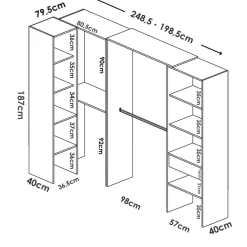 Guardaroba grande con appendiabiti rovere 79x185h cm - Arpagone