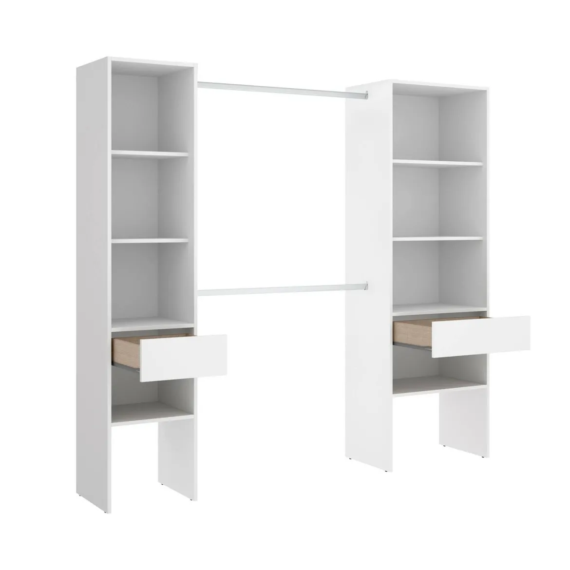 Guardaroba grande con ripiani regolabili bianco 160x185h cm - Siony