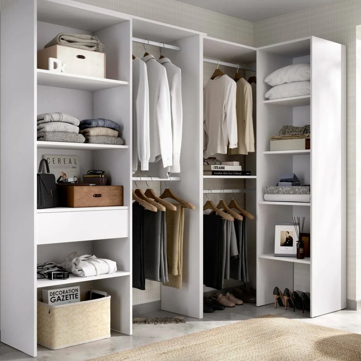 Guardaroba grande con ripiani regolabili rovere 180x205h cm - Olaf