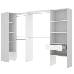 Guardaroba grande con ripiani regolabili rovere 180x205h cm - Olaf