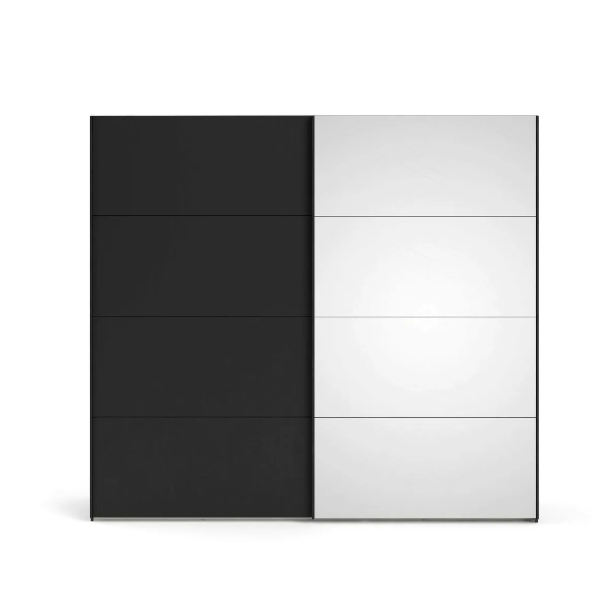 Guardaroba grande con specchio nero 242x220h cm - Catalina