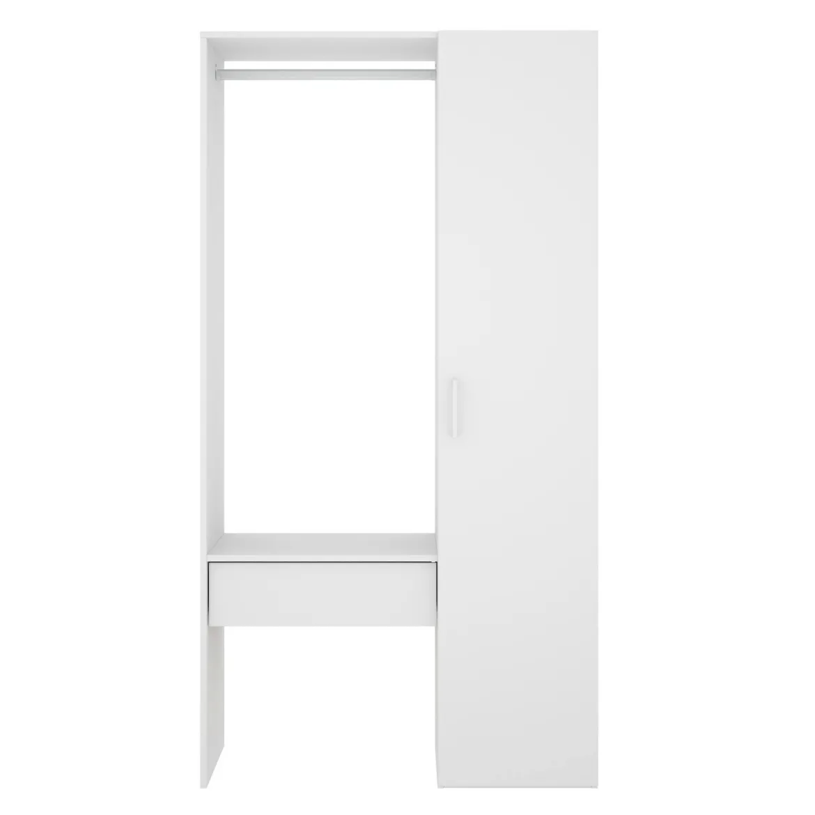 Guardaroba grande in legno bianco 98x187h cm - Actor
