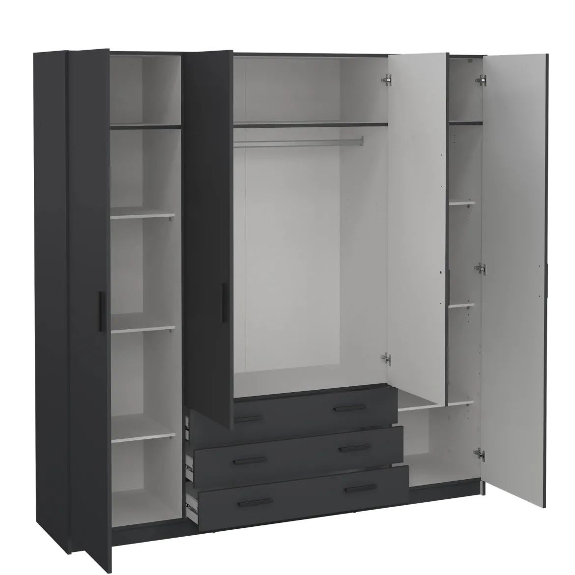 Guardaroba grande in legno grigio 195x200h cm - Epipola
