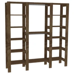Guardaroba Grande Marrone Noce 10 Ripiani Appendiabiti 161x180h cm, 12 Vani - Nerviano