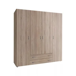 Guardaroba Grande Marrone Rovere 2 Cassetti Apertura Battente 160x177h cm, 4 Ante - Vigonza