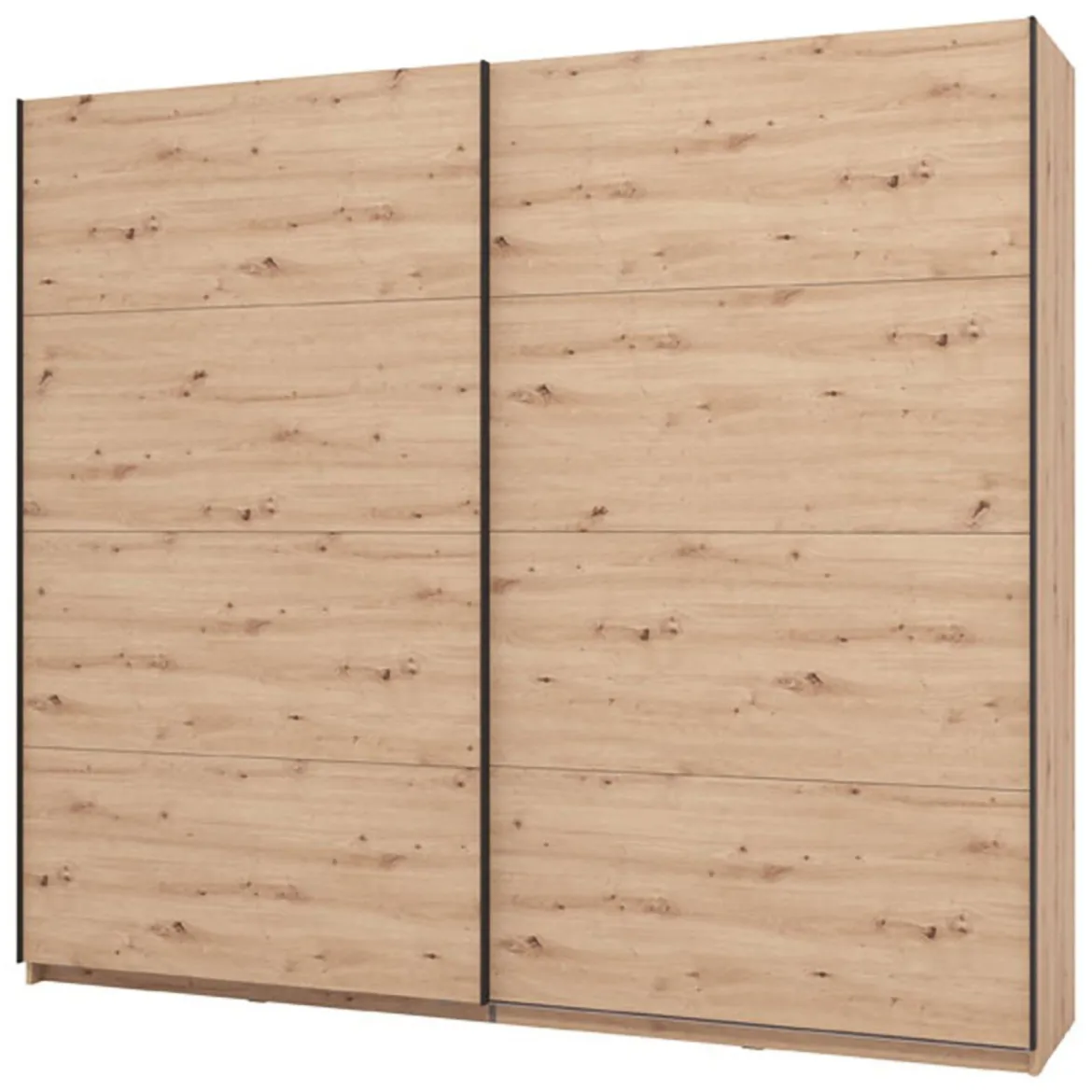Guardaroba Grande Marrone Rovere Nodi 2 Ripiani Appendiabiti 245x217.5h cm, 2 Ante - Salemi