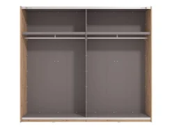 Guardaroba Grande Marrone Rovere Nodi 2 Ripiani Appendiabiti 245x217.5h cm, 2 Ante - Salemi