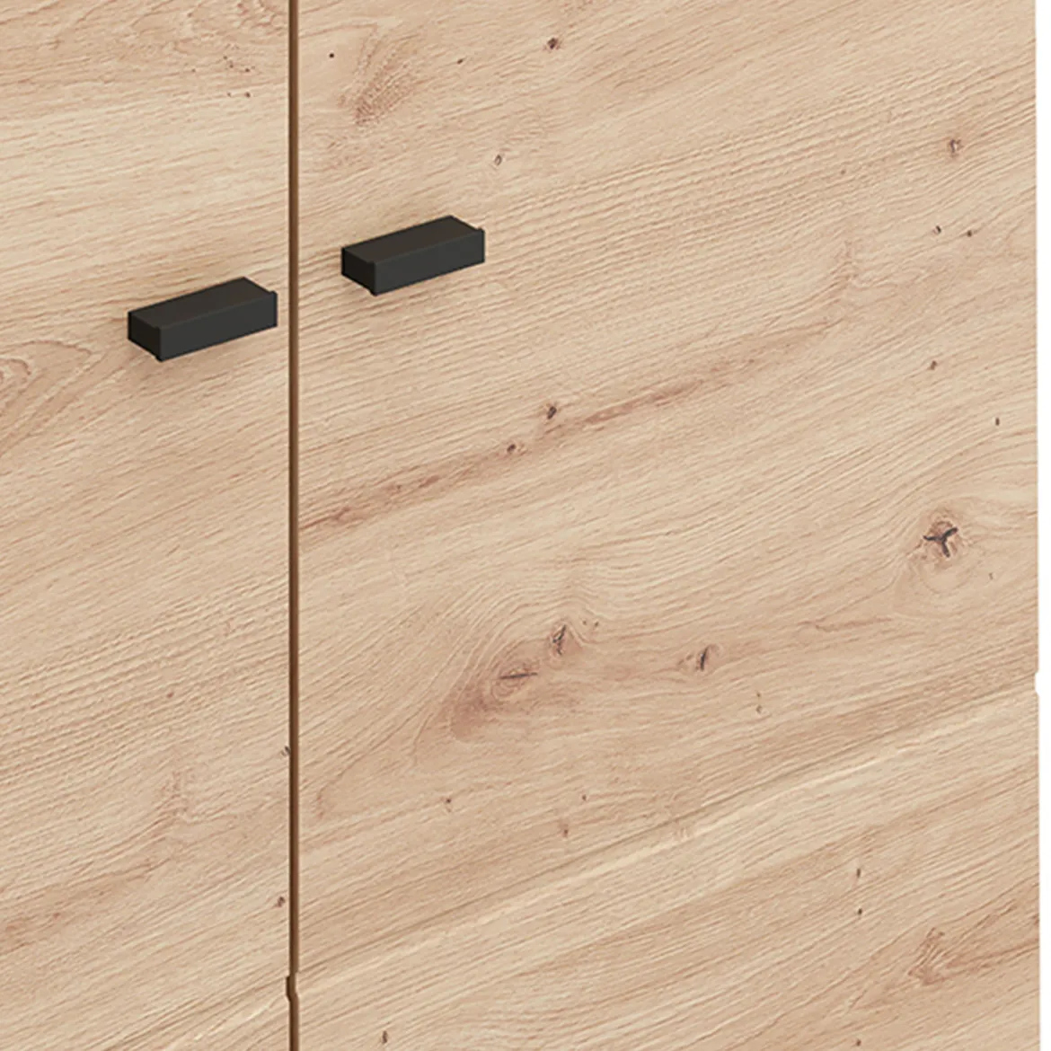 Guardaroba Grande Marrone Rovere Nodi Nero 4 Ripiani 3 Cassetti 183x211h cm, Appendiabiti - Rifreddoo