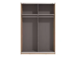 Guardaroba Grande Marrone Rovere Nodi Nero Appendiabiti 2 Ripiani 145.5x217.5h cm, Apertura Scorrevole - Pasturo