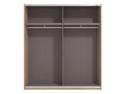 Guardaroba Grande Marrone Rovere Nodi Nero Appendiabiti 2 Ripiani 195x217.5h cm, Apertura Scorrevole - Porlezza