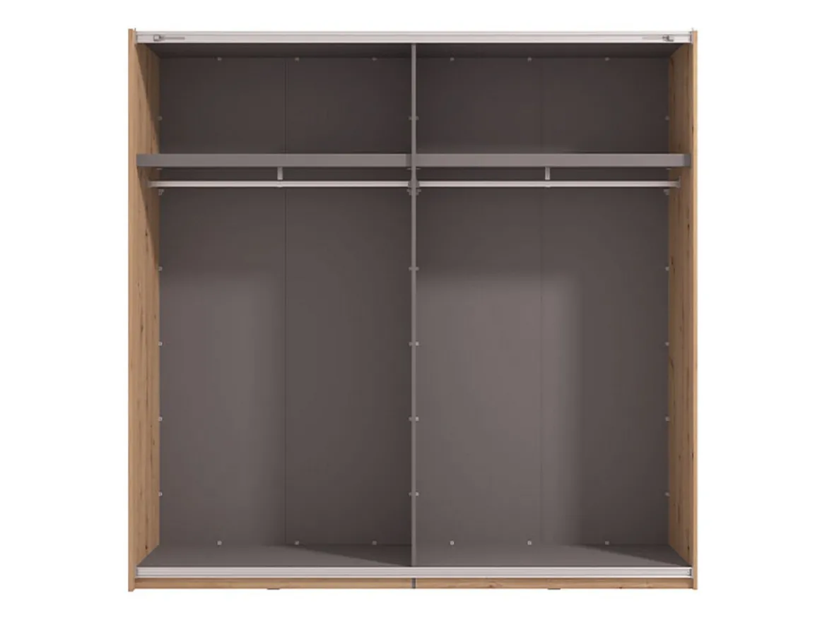 Guardaroba Grande Marrone Rovere Nodi Nero Appendiabiti 2 Ripiani 220x217.5h cm, 4 Vani - Nucetto