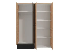 Guardaroba Grande Marrone Rovere Nodi Trasparente Appendiabiti 8 Ripiani 217x210h cm, Apertura Scorrevole - Soncino