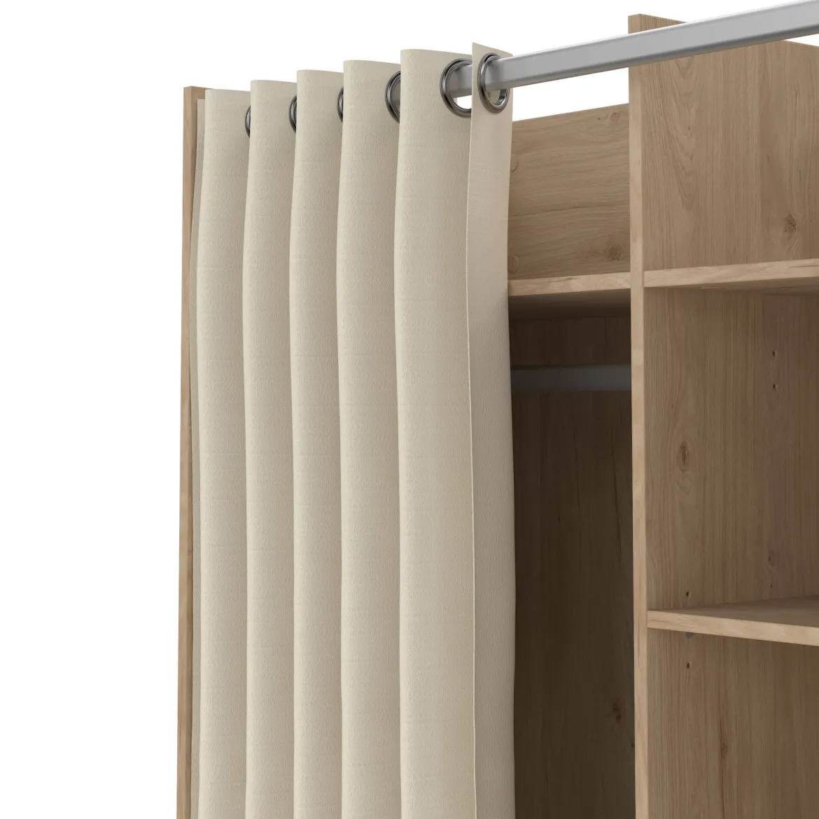 Guardaroba grande salvaspazio rovere e beige 99x160h cm - Alfangon