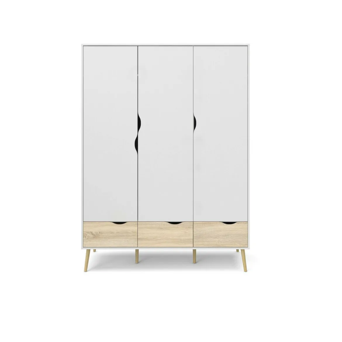 Guardaroba in legno bianco e quercia 147x200h cm - Devota