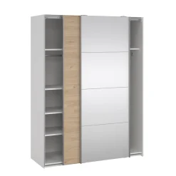 Guardaroba in legno bianco e rovere 150x200h cm - Seraphine
