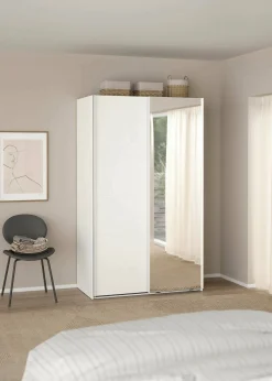Guardaroba in legno bianco e trasparente 118x200h cm - Teheran