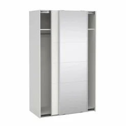 Guardaroba in legno bianco e trasparente 118x200h cm - Teheran