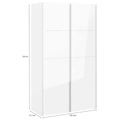 Guardaroba in legno bianco lucido 182x220h cm - Paeng